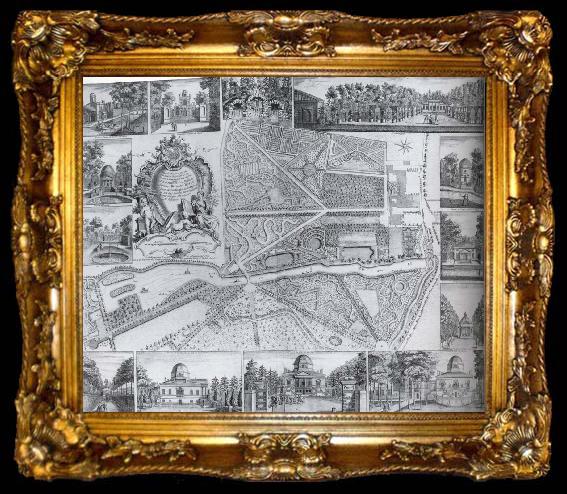 framed  unknow artist Plan and views of Chiswick House, ta009-2